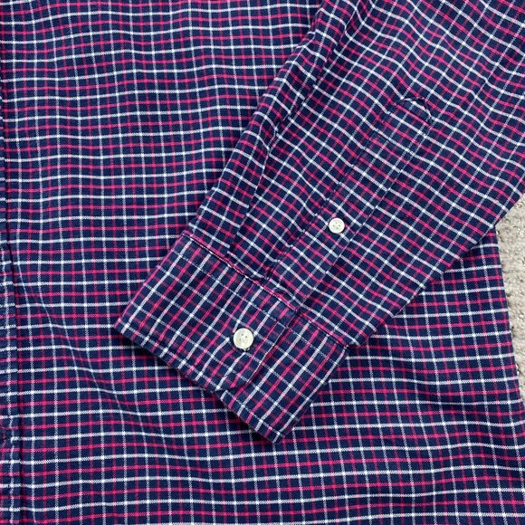 American Eagle Outfitters Flannel Shirt Men Extra Large XL Navy Blue Red Checker - Picture 2 of 10